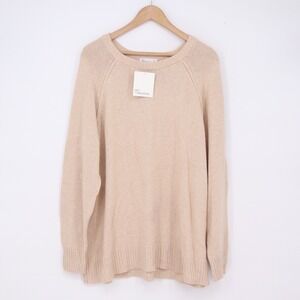 89th + Madison Sweater Womens 2X Beach Sand Melange Cotton New